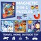 QUOKKA Magnet Puzzles for Toddlers 2-4 years old - 24 Pcs Travel Puzzles Games for Kids Ages 3-5 - Animal Space Dino Car Activities Toy for Boys & Girls 3-5 yo - Learning Magnet Gift for Road Trip